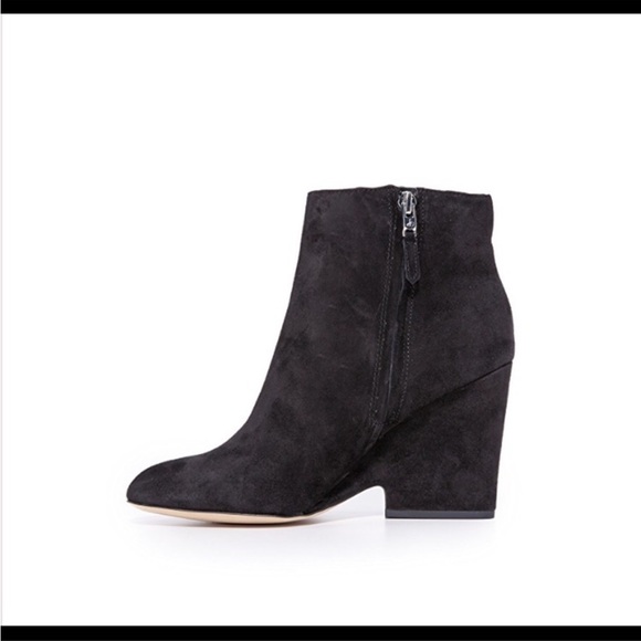 Anthropologie x Sam Edelman WILSON black suede heel ankle boot women size 7 - Picture 3 of 13